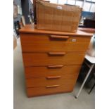 Stonehill teak chest of 5 drawers