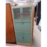 Cream and green painted 1950's kitchen dresser