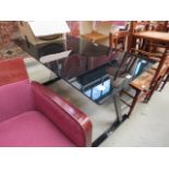 Black glazed dining table