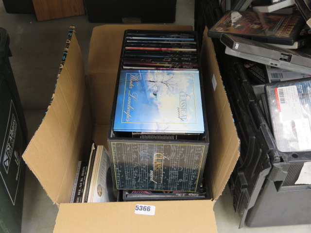 Box containing a quantity of classical and jazz CD's