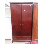 Stag double wardrobe with drawer under