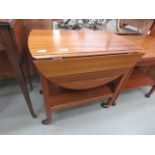 Teak 2 tier tea trolley with dropsides