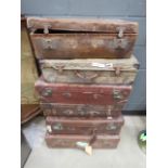 6 vintage travelling cases