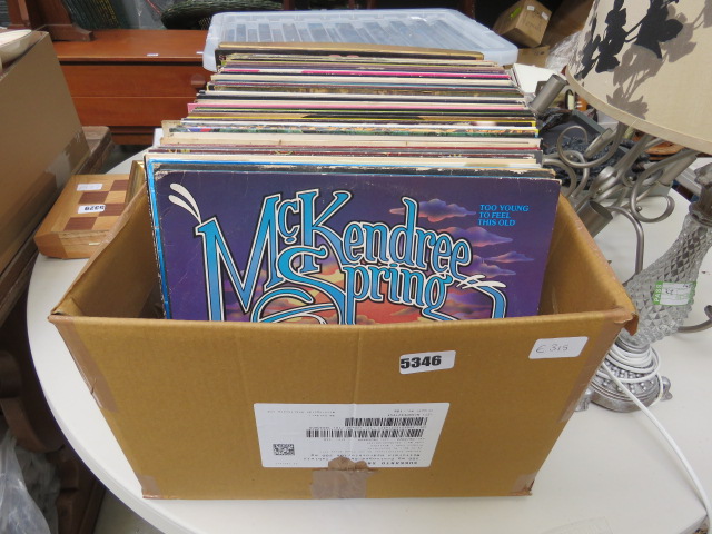 Box containing vinyl records