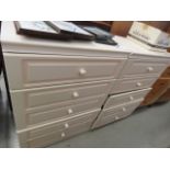 5258 - Pair of cream painted chests of 5 drawers