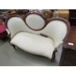 Victorian upholstered 2 seater sofa (af)