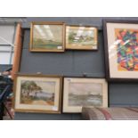 4 framed and glazed country watercolours