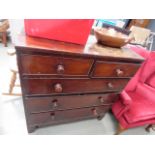 Late Victorian mahogany chest of 2 over 3 drawers