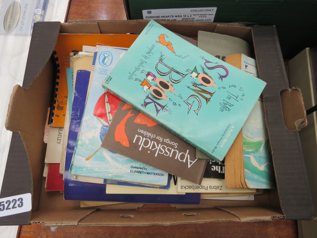 Box containing childrens songbooks