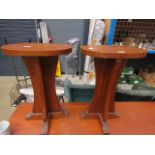 Pair of oval walnut side tables
