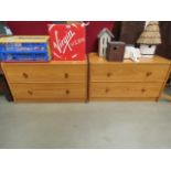 Pair of pine chests of 2 drawers