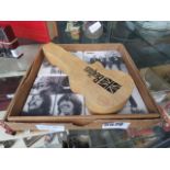 4 Beatles coasters and a miniature guitar case