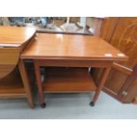 Teak foldover 2 tier tea trolley