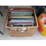 Box containing vinyl records