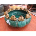 Frog and lily pad patterned bowl
