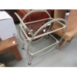 Metal and glass 2 tier tea trolley