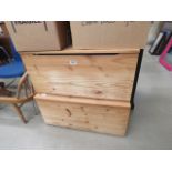 Pair of pine toy boxes