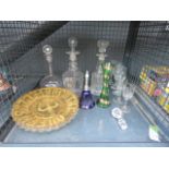 5510 Cage containing pressed glasses plus decanters and sherry glasses