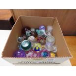 Box containing paperweights