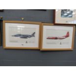 Pair of framed and glazed R.A.F. aeroplanes