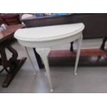 Painted demi-lune console table