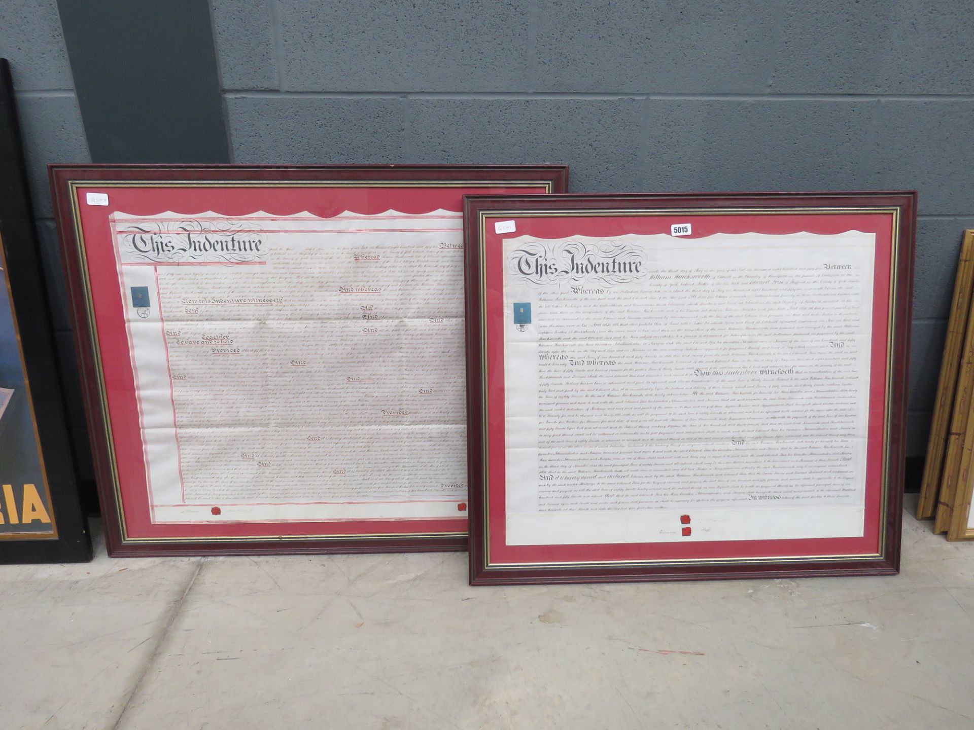 2 Framed and glazed indentures