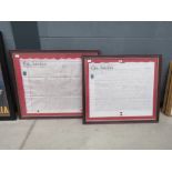 2 Framed and glazed indentures