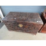 Carved Kampfer box