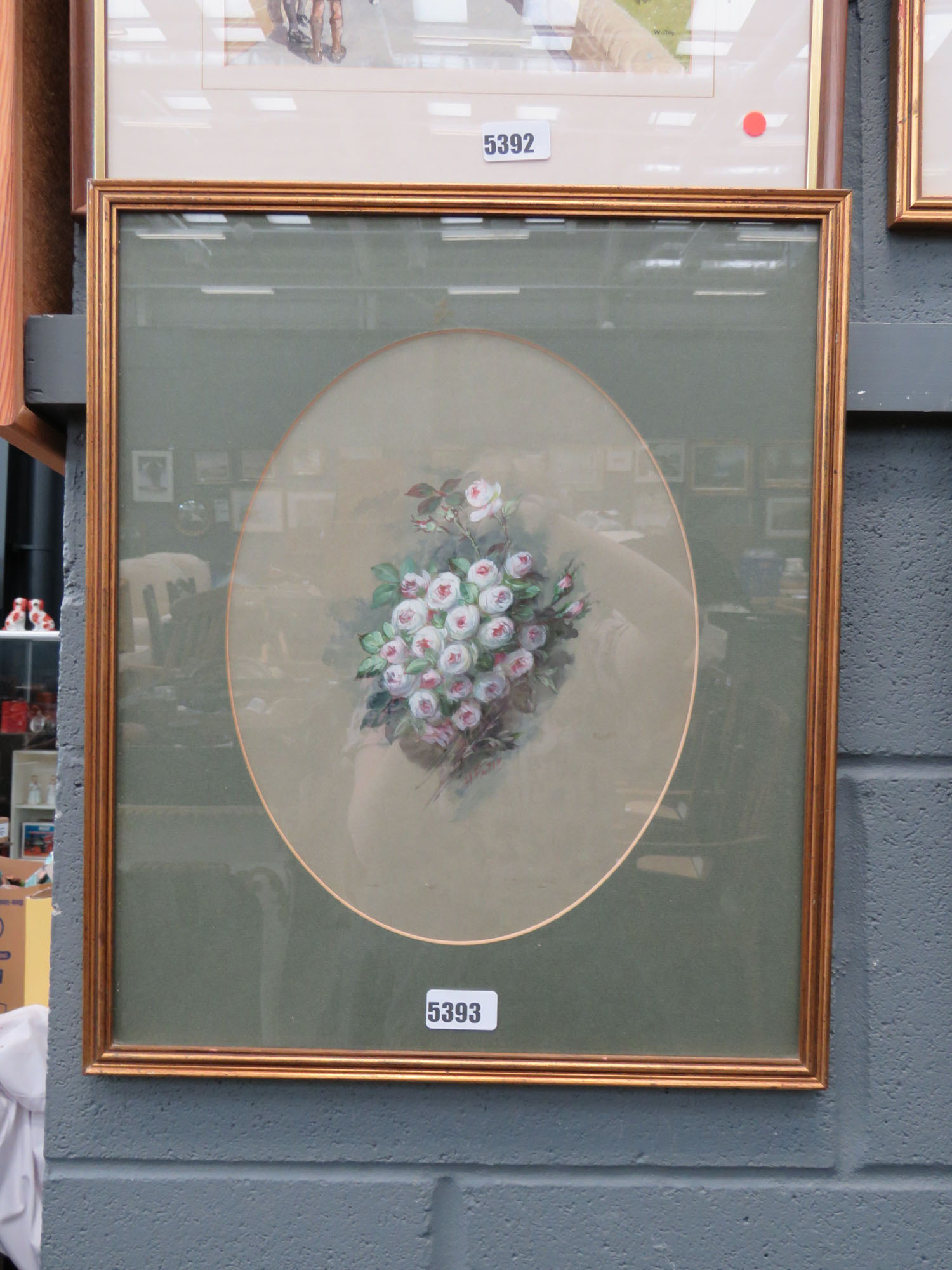 Watercolour of a still life with pink roses