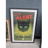 1950's Keep Alert on the Roads Warning poster