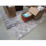 Grey diamond patterned carpet