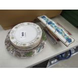 5350 - Key rack, quantity of CD's plus floral patterned crockery