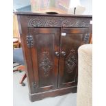 Dark oak double door corner cupboard