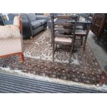 5382 - Brown and beige floral carpet