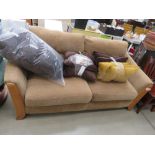 5125 - Ercol brown fabric 2 seater sofa