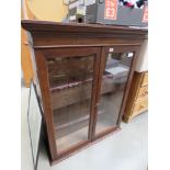 Edwardian glazed double door bookcase