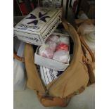 Canvas bag and a quantity of cricket balls