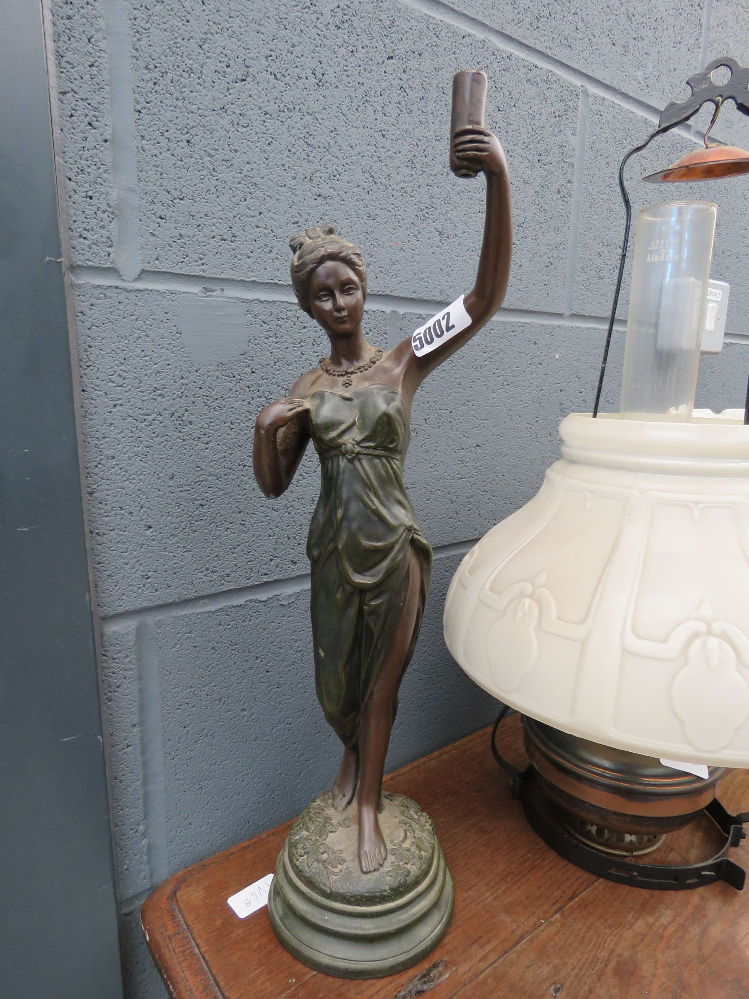 Spelter figure of a lady