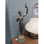 Spelter figure of a lady