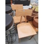 Pair of beech dining chairs