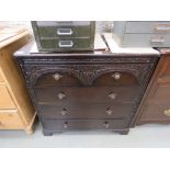 Dark oak chest of 4 drawers