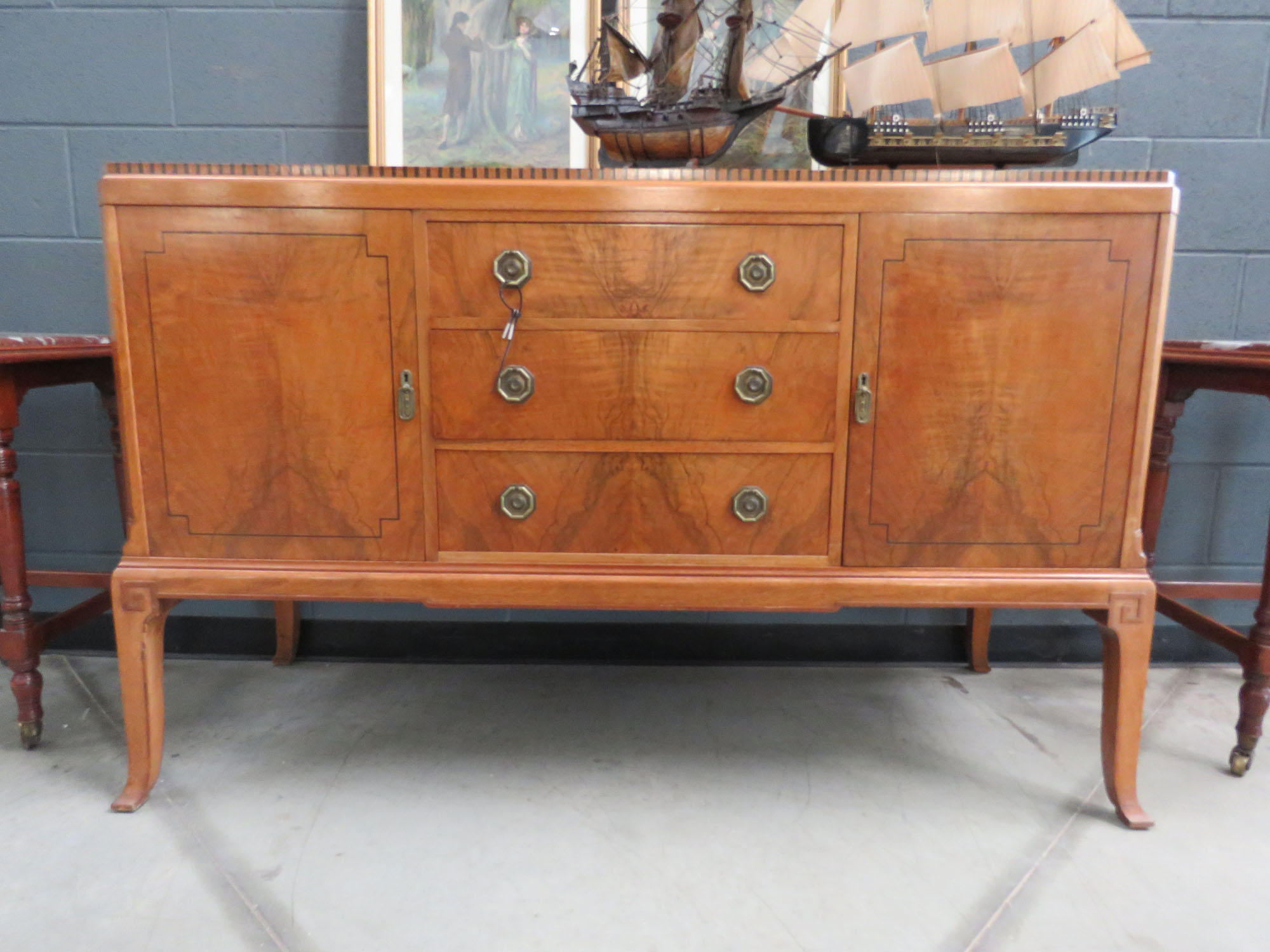 Walnut art deco sideboard