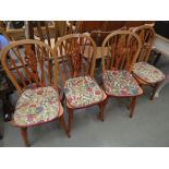 4 pine wheelback dining chairs