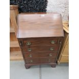 Reproduction mahogany bureau with 4 drawers under