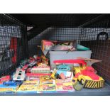 (7) Cage containing a collection of 1960's and later die cast models including Matchbox,