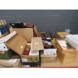 Large quantity of game equipment plus board games to include darts, dice, cribbage boards, dice