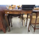 Walnut fold over card table