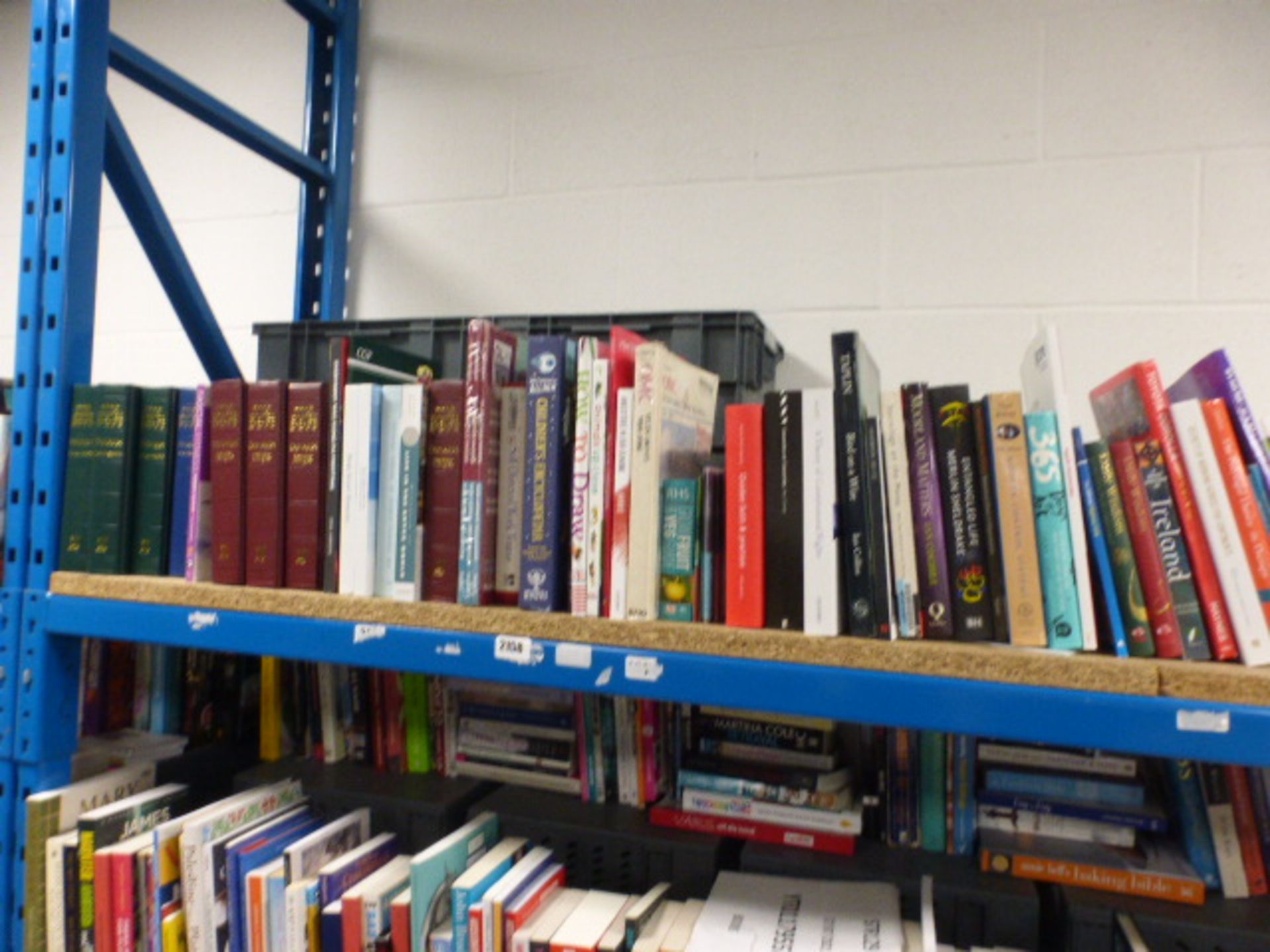 Shelf containing a wide selection of reference materials by publishers to include Oxford, DK,