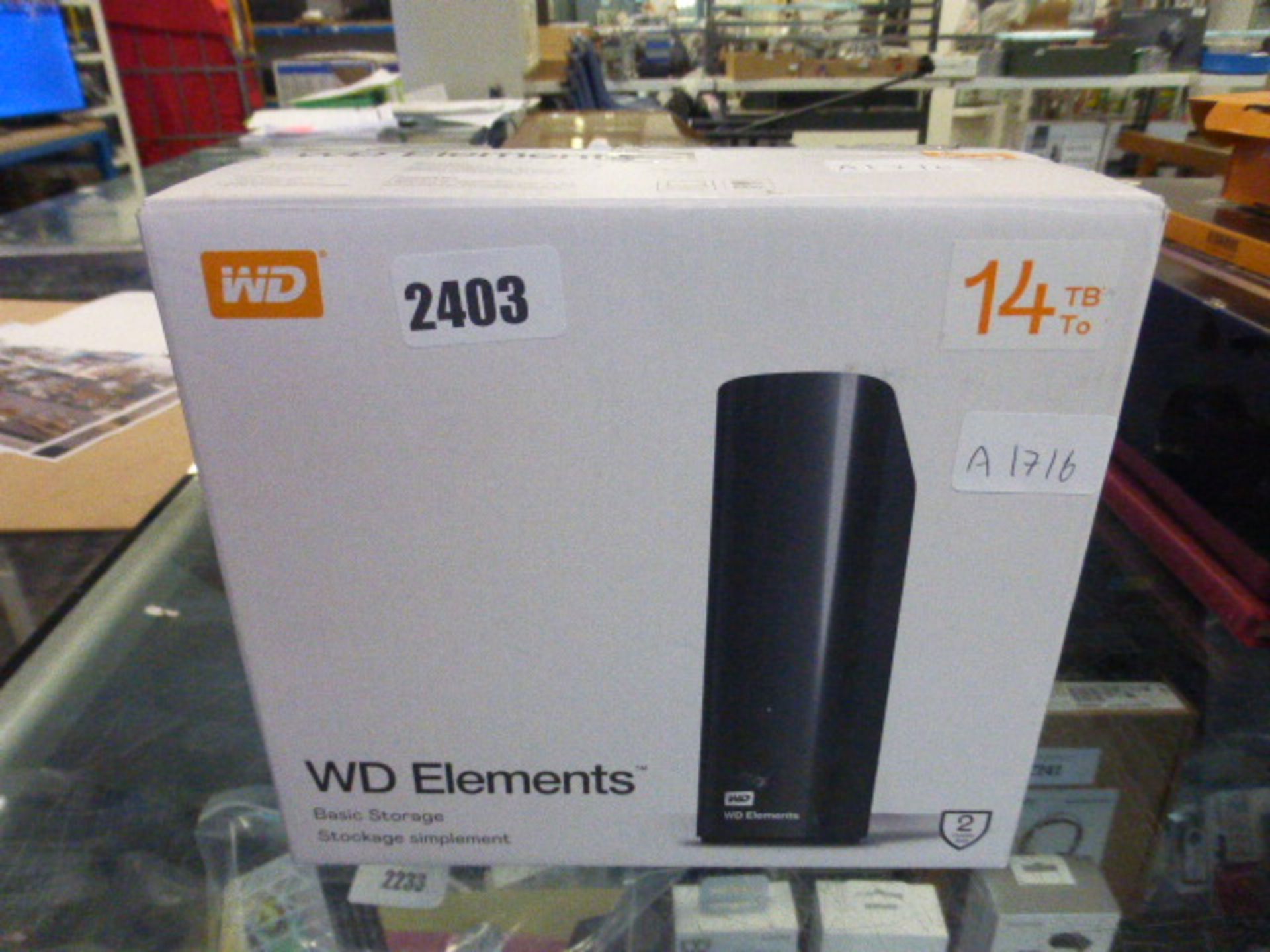 Western digital elements storage system in box