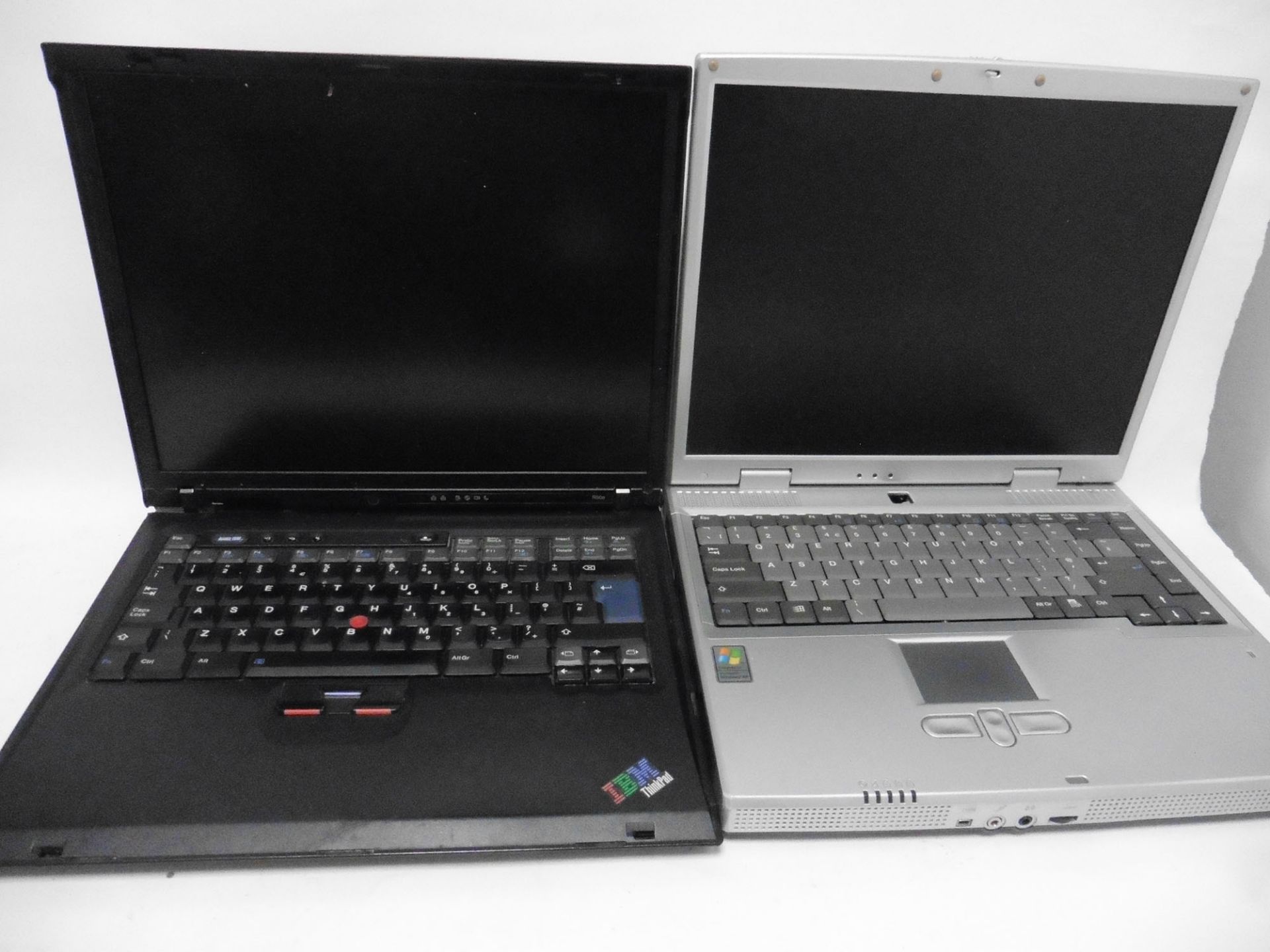 2 laptops, 1x IBM Thinkpad R50e (XP vintage) no Hard drive & 1x Time 8375 (XP vintage) no Hard drive - Image 2 of 2
